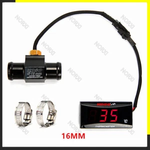 Koso water temperatur meter Thermometer SUPER SLIM Red + adapter 16mm - Picture 1 of 7