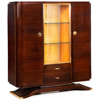 Fine Art Deco Macassar Ebony Vitrine Display Cabinet by Gouffé ca. 1930 - Image 1 of 4
