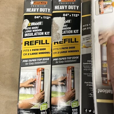 Kit de aislamiento 2-Frost King 62” x 126” EZ rollo recarga se adapta a puerta de patio/3 ventanas Foto 1 de 4