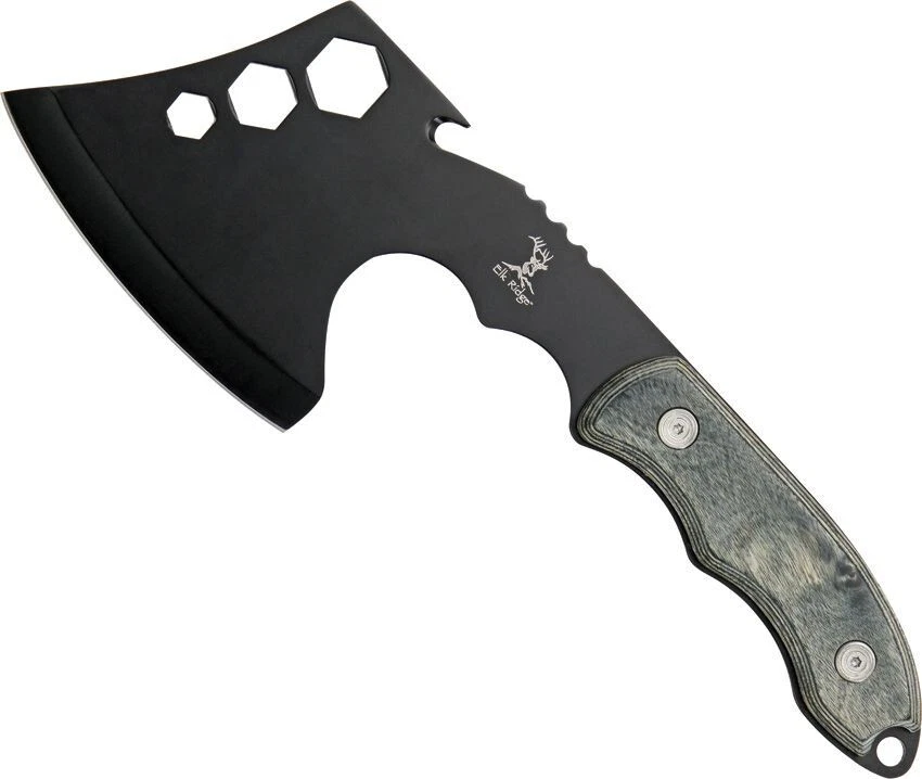 Elk Ridge Axe 4" Stainless Steel Edge Head Black Finger Grooved Pakkawood Handle - Image 1 of 1
