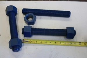 Paquete de 3 pernos de brida recubiertos de teflón azul de 1-1/2” X 11” y tuercas ITB7 - Imagen 1 de 3