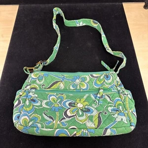 Tanya Lee Designs Handbag Green Blue White Flowers Design - Picture 1 of 12