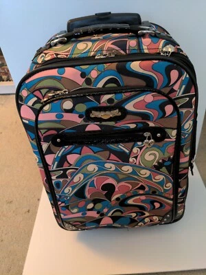 Kathy Van Zeeland 21” MALETA Multicolor Paisley Flor ENROLLABLE EXPANDIBLE Foto 1 de 4