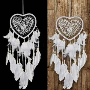 Dream Catcher Heart Handmade Knitted Indian Dreamcatcher Home Bedroom Hanging - Picture 1 of 7