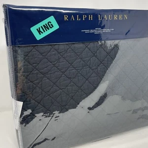 Ralph Lauren Journey's End Tait KING Quilt Quilted Navy 108x92, 100% Cotton - Picture 1 of 8