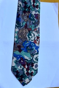 New blue abstract pattern tie - 100% silk - with original sleeve, new unworn - Picture 1 of 3