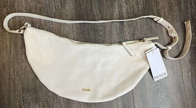 Bandolera Kensie en forma de media luna Hobo Bolso de mano imitación blanco/cuero crema Foto 1 de 4