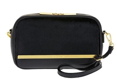 Bolso Bandolera Joy & Iman Luxe Cuero y Pelo de Becerro NEGRO con RFID Foto 1 de 4