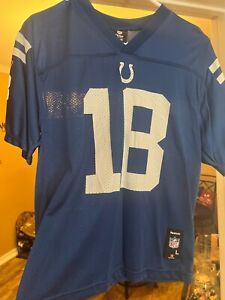 Reebok NFL Indianapolis Colts Peyton Manning #18 Mesh Shirt Blue YOUTH L 14-16