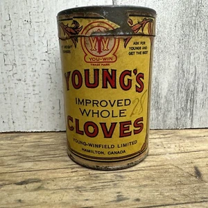 Vintage Young’s Spice Tin- Cloves - Young Winfield Hamilton Canada Advertising - Picture 1 of 10