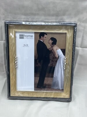 💍 NUEVO MARCO DE BODA JCPenney Home Collection - crema con rosas plateadas y forro Foto 1 de 4