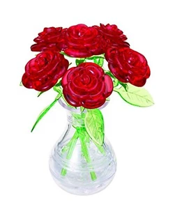 47 piece Crystal puzzle 6 Rose Red Free Shipping with Tracking# New from Japan - Picture 1 of 7