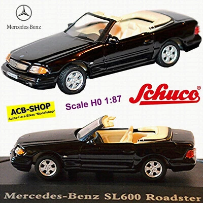 Mercedes-Benz Sl 600 Cabriolet 1998-2002 R129 Nero 1:87 Schuco 25342 - Immagine 1 di 4