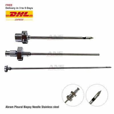 Agulha de biópsia pleural ANS Abram aço inoxidável - Imagem 1 de 4