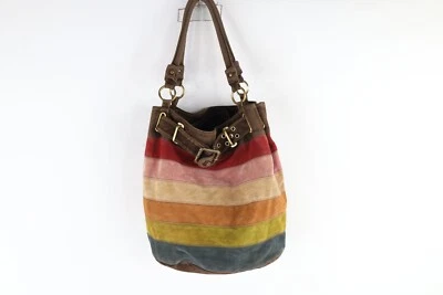 De Colección Años 90 Y2K Babydoll Ropa de Calle Arco Iris Rayas Hobo Hebilla Bolso de Hombro Cartera Foto 1 de 4