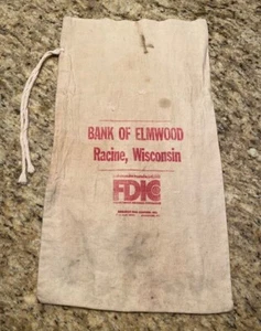 Vintage Bank of Elmwood Canvas Bag Racine WI - Picture 1 of 1