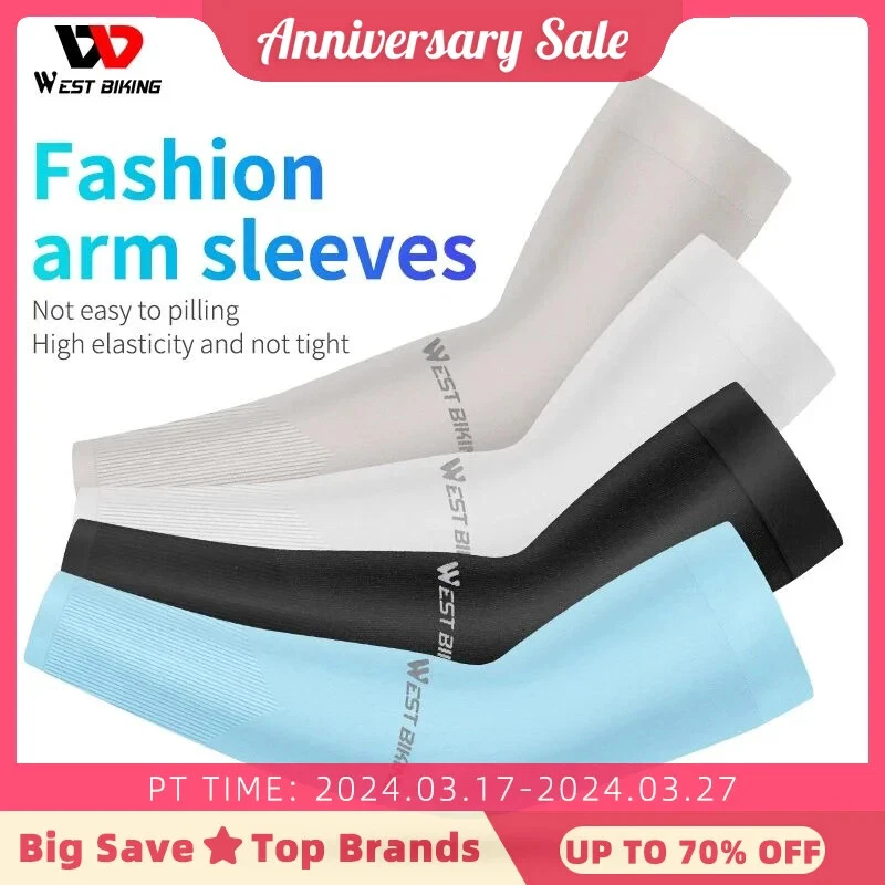 UVSun Protection Sport Arm Sleeves Cycling Running Fitness Sunscreen Arm Warmers - Image 1 of 4