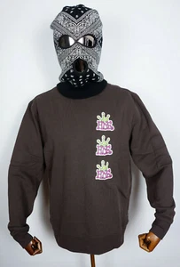 Huf Worldwide Sweatshirt Crewneck Hoodie Crew Crown Stack Chocolate Brown in M - Picture 1 of 3