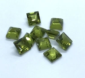 Piedras preciosas sueltas AAA peridoto natural corte cuadrado facetado para hacer todas las joyas - Imagen 1 de 24