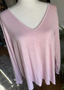 NWT Old Navy Size XL Luxe V Neck Long Sleeve Tee Top Pink - Picture 1 of 3