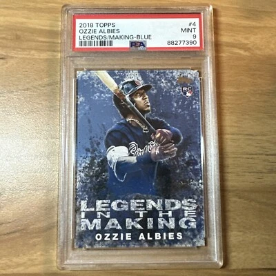 Ozzie Albies 2018 Topps Legends in the Making Blue Rookie PSA 9 Atlanta Braves - Image 1 of 2