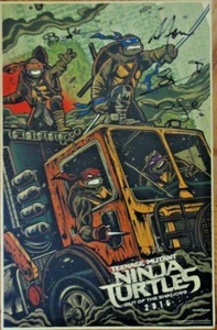 2016 WONDERCON EXKLUSIVES TMNT 2 BESETZUNG SIGNIERTES POSTER SDCC MEGAN FOX STEPHEN AMELL - Bild 1 von 1