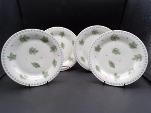 4 Damon Wood WSP Stoneware Luncheon Plates 7-3/4" Green Gray On Off-white K24 - Picture 1 of 8