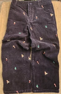 HARTSTRINGS BOYS NAVY CORDUROY PANTS Embroidered Holiday Christmas Tree  - Picture 1 of 10