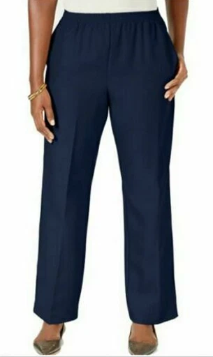 Karen Scott Womens Navy Comfy Pull on Comfort Waist Pants Plus 1x BHFO 9196