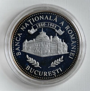National Bank of Romania 115th Anniversary VALCAMBI Sterling Silver Proof Round - Picture 1 of 8