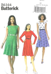 Women's Flared Hem Classic Dress Sewing Pattern UNCUT 14-22 Retro Style - Picture 1 of 2