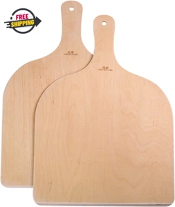 Natural Wood Pizza Peel With Handle Large Pizza Paddle Spatula Cutting Board For - Picture 1 of 6