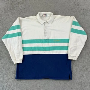 Vintage Jantzen Sport Shirt Herren M Streifen Langarm Maritim Polo Rugby 90s - Bild 1 von 12