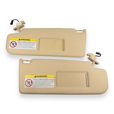 2002-2005 Volkswagen Passat Driver & Passenger Side Sun Visor Pair Set Tan - Image 1 of 4