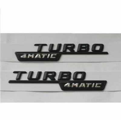 Glossy Black TURBO 4MATIC Letters Emblem Badge Badges Emblems - Image 1 of 3