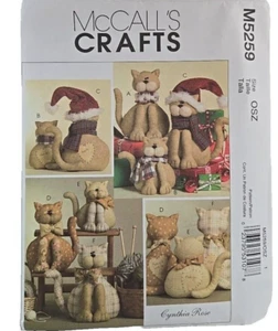 McCall's M5259 CAT FAMILY Soft Sculpture Kitty Cat Sewing Pattern - Picture 1 of 4