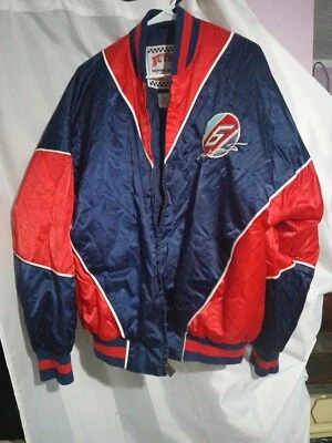 Vintage 90s Nutmeg Satin Varsity Jacket Mens Medium Mark Martin #6 Racing  - Image 1 of 4