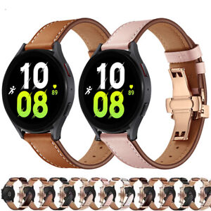 20mm 22mm Leather Band For Samsung Galaxy watch 5/pro 4 42mm/46mm Huawei strap