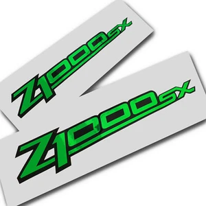 Z1000SX Z 1000 SX green chrome & black sticker decals custom graphics x 2 170mm - Picture 1 of 3