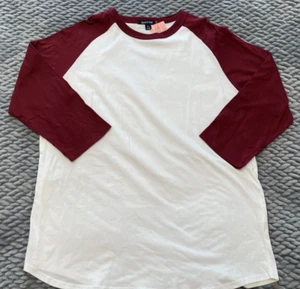 Baseball shirt unisex 3/4 sleeve top maroon size XL - Picture 1 of 5