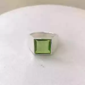 Peridot Men's Ring Solid 925 Sterling Silver Handmade Band Ring All Size - Picture 1 of 5