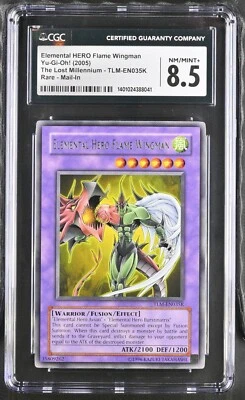 CGC 8.5 Yugioh Elemental HERO Flame Wingman TLM-EN035K Redemption - Image 1 of 2