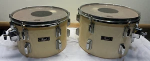 Pearl Fiberglas Konzert Tom Schlagzeug mit Ständer Chrom 12" & 13" Vintage 70er Jahre - Bild 1 von 12
