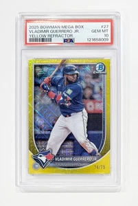 2025 Bowman Chrome Mega Vladimir Guerrero Jr Yellow Mojo Refractor /75 PSA 10 - Picture 1 of 1