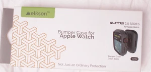 Elkson Boîtier Bumper pour Apple Watch 45mm - Noir - Série Quattro 2.0 - NEUF - Photo 1 sur 2