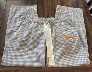 Concept Sports grau Gingham Steelers Pyjama Lounge Hose Taschen Damen Gr. L " - Bild 1 von 11