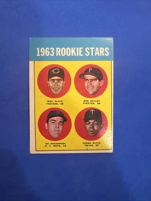 1963Topps L RookieStars MaxAlvis, BobBailey, EdKranepool, Pedro Oliva #228 RS,RC - Image 1 of 3