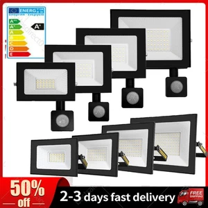 LED Strahler Außen Scheinwerfer Fluter mit Bewegungsmelder 20W 30W 50W 100W - Bild 1 von 23