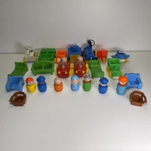 Vintage Fisher Price Little People Lot Fahrzeuge Figuren Möbel 80er 90er Jahre - Bild 1 von 18