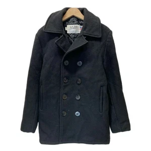 Schott P Coat Wool Jacket Outerwear Double Button Side Pockets Made in USA - Picture 1 of 8